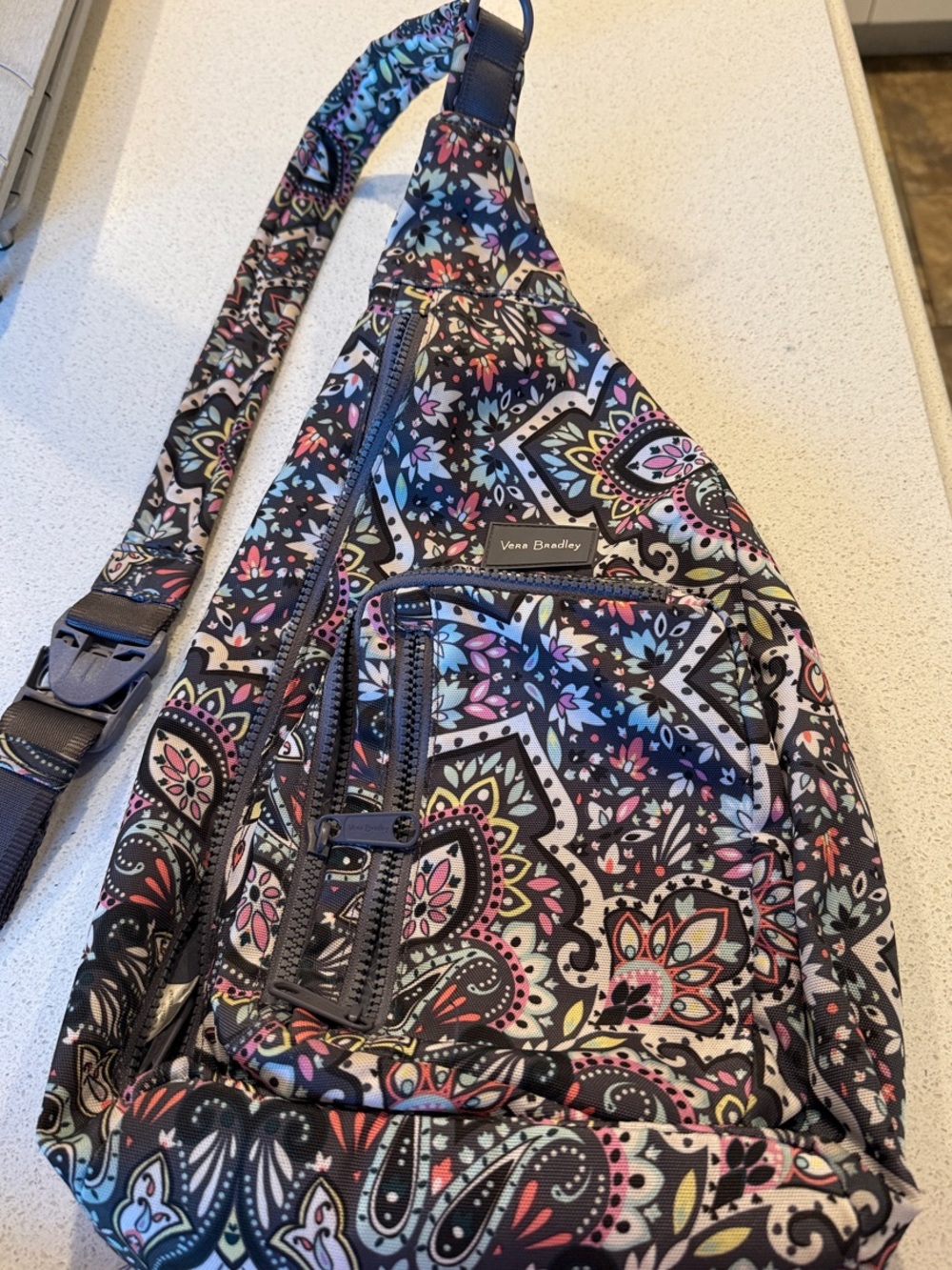 Vera Bradley Black Multi Paisley Crossbody Sling